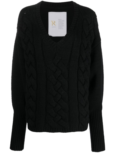 Shop Ramael Cable-knit Oversize Jumper In Black