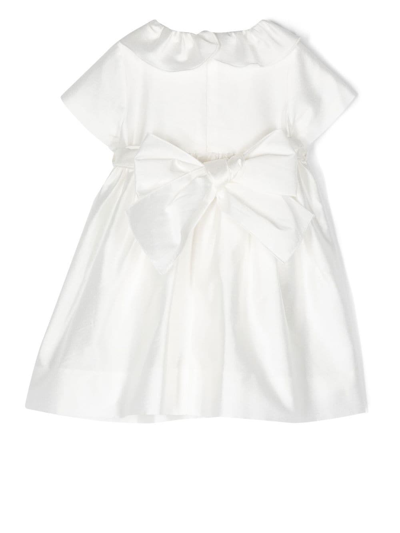 Shop Little Bear Frilled-collar Short-sleeve Dress In White