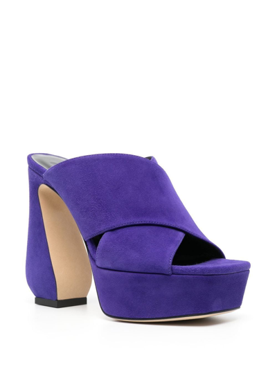 Shop Si Rossi 135mm Slip-on Sandals In Purple