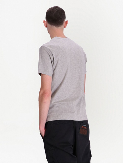 Shop Comme Des Garçons Pixel-print Cotton T-shirt In Grey