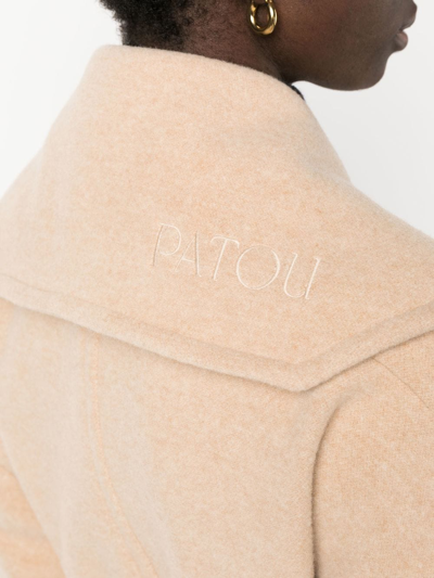 Shop Patou Maxi Single-breasted Coat In Neutrals