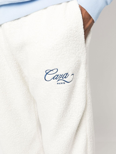 Casablanca Logo-embroidered Fleece Track Pants In White