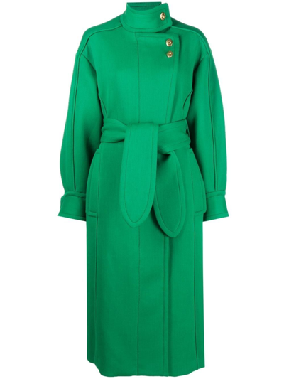 Shop Zimmermann Belted Double-breasted Coat In Green
