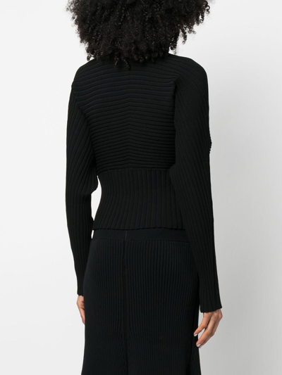 Shop Tory Burch Ribbed-knit Dolman Sweater In Black