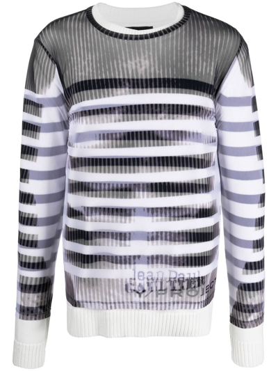 Shop Y/project X Jean Paul Gaultier Striped Jumper In White