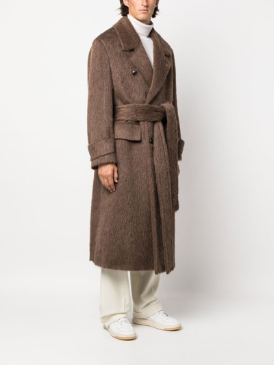 Shop Amiri Gorilla Wool-blend Trenchcoat In Brown