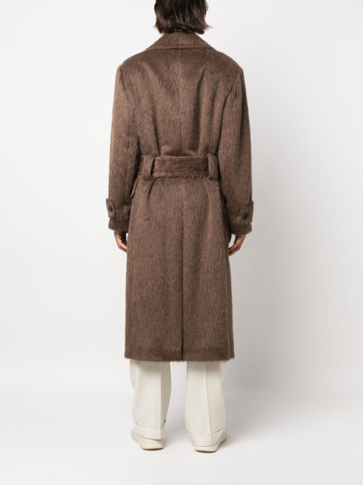 Shop Amiri Gorilla Wool-blend Trenchcoat In Brown