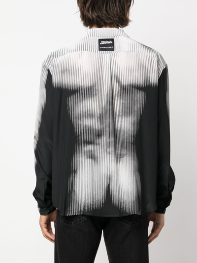 Shop Y/project Body-print Button-up Shirt In Black