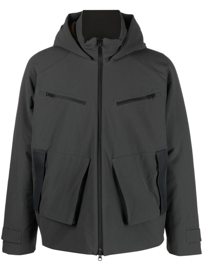 Gr10k Hooded Padded Bomber Jacket In Grey