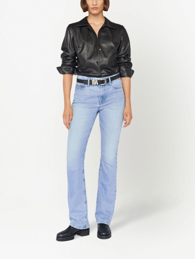 Frame High-rise Flared Jeans In Blue