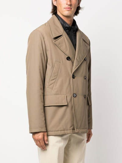Shop Fay Padded Double-breasted Jacket In Neutrals