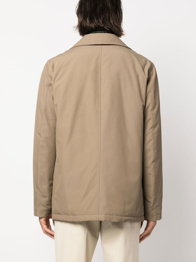 Fay Padded Double-breasted Jacket In Neutrals