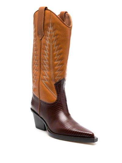 Shop Paris Texas 60mm Pointed Leather Boots In Brown