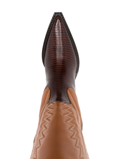 Shop Paris Texas 60mm Pointed Leather Boots In Brown