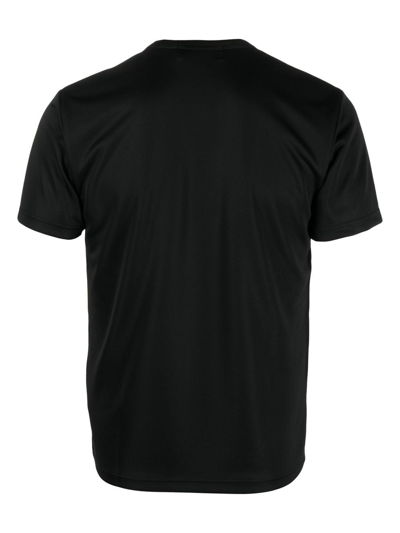 Black Comme Des Garçons Slogan-print Swoosh T-shirt In Black