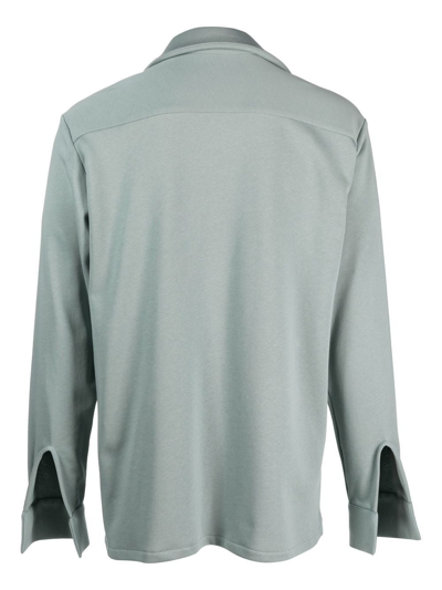 Styland Organic Cotton Open-front Shirt In Blue