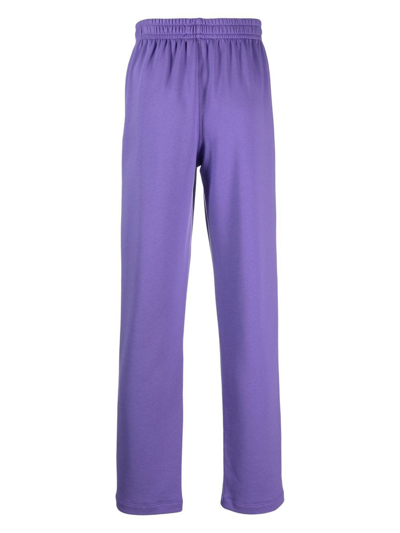 Styland High-waisted Organic-cotton Trousers In Purple