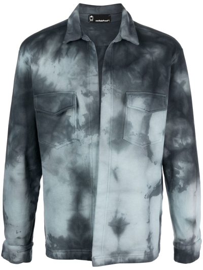 Shop Styland X Notrainproof Tie-dye Open-front Shirt Jacket In Blue