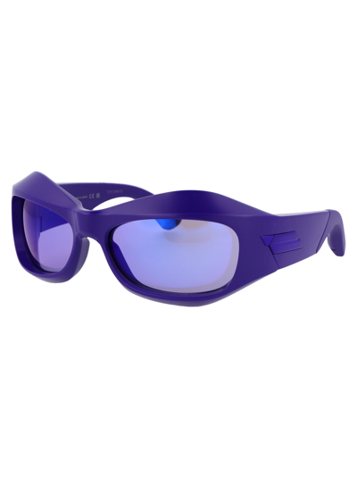Shop Bottega Veneta Sunglasses In 008 Violet Violet Violet