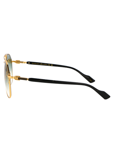 Shop Gucci Sunglasses In 004 Gold Gold Green