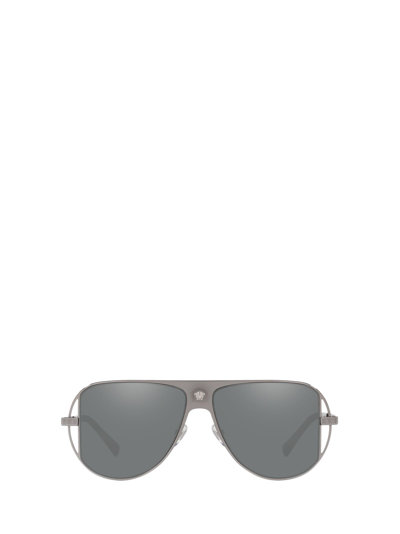 Shop Versace Eyewear Sunglasses In Gunmetal