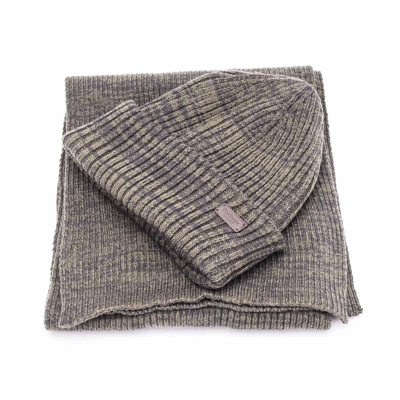 Shop Barbour Crimdon Beanie And Scarf Set In Olive