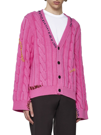 Shop Marni Cardigan In Fuchsia Fluo