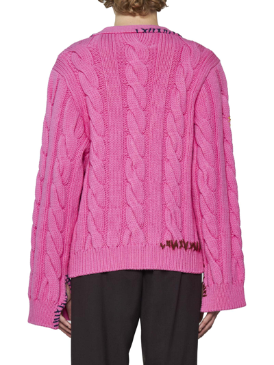 Shop Marni Cardigan In Fuchsia Fluo