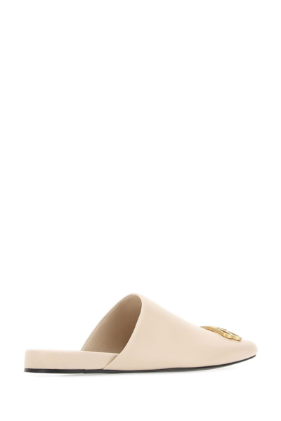 Shop Balenciaga Sand Leather Cosy Slippers In Beige