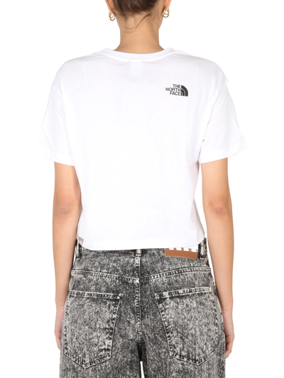 Shop The North Face T-shirt With Logo Embroidery In Bianco