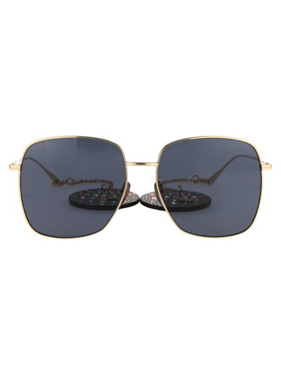 Shop Gucci Gg1031s Sunglasses In 009 Gold Gold Grey