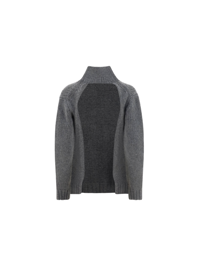 Shop Jil Sander Turtleneck Sweater In Grey Melange