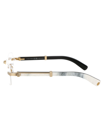 Shop Cartier Ct0377o Glasses In 003 Gold White Transparent