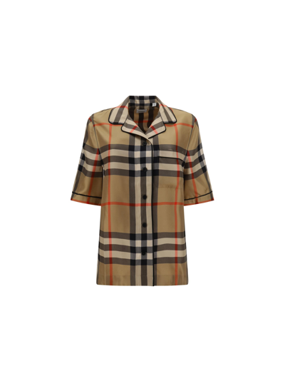 Shop Burberry Tierney Shirt In Archive Beige Ip Chk
