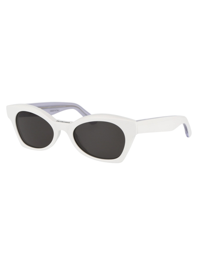 Shop Balenciaga Bb0230s Sunglasses In 005 White White Grey