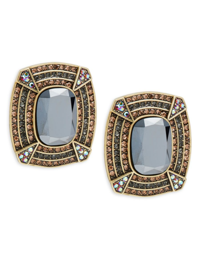 Shop Heidi Daus Women's Yes Brass Ox Plated & Glass Crystal Stud Earrings