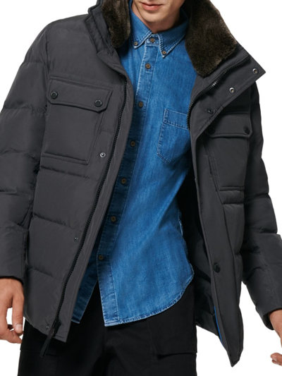 Shop Marc New York Men's Godwin Faux Fur Down Jacket In Charcoal