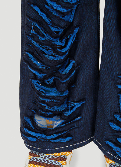 Shop Marni Distressed Ripped Jeans In Blue