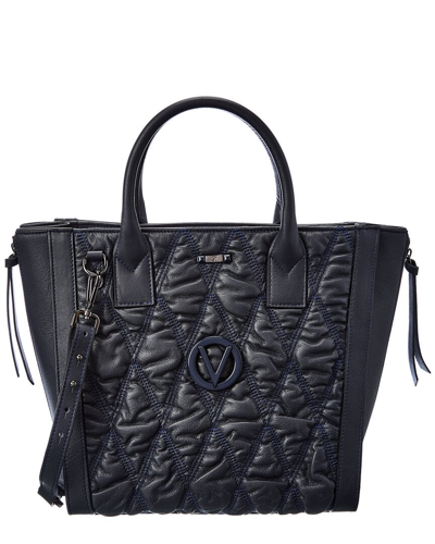 Shop Valentino By Mario Valentino Charmont Matelasse Leather Tote In Blue