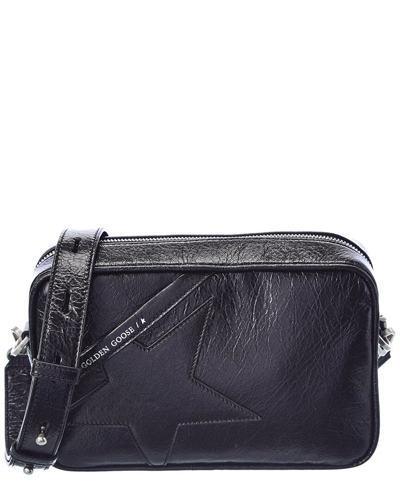 Shop Golden Goose Star Leather Shoulder Bag In Black