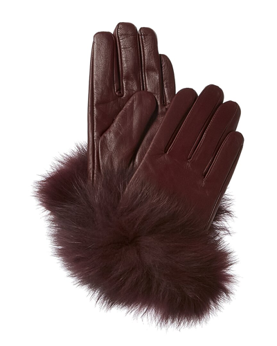 Shop La Fiorentina Leather Gloves In Red