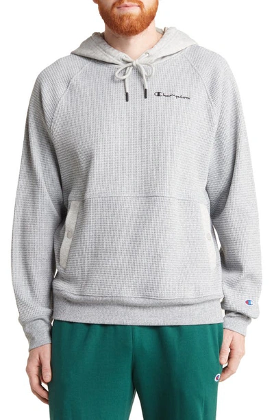 Champion Brushed Waffle Knit Hoodie In Oxford Gray | ModeSens