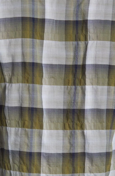 John Varvatos Ross Slim Fit Plaid Button-up Sport Shirt In Bottle Green