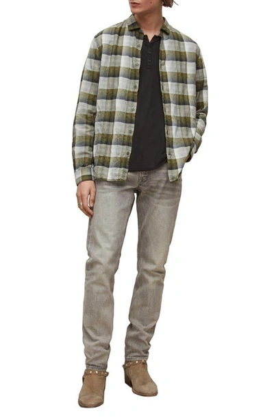 John Varvatos Ross Slim Fit Plaid Button-up Sport Shirt In Bottle Green