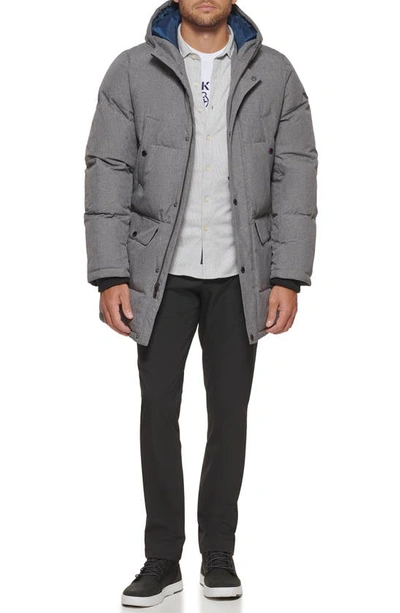 Dockers Arctic Hooded Quilted Puffer Jacket In Heather Grey