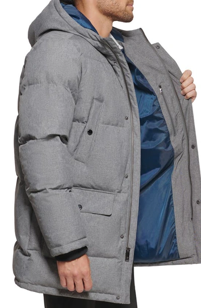 Dockers Arctic Hooded Quilted Puffer Jacket In Heather Grey