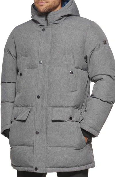 Dockers Arctic Hooded Quilted Puffer Jacket In Heather Grey