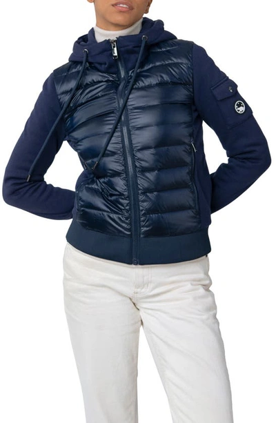 The Recycled Planet Company Luna Recycled Nylon Down Puffer Jacket In Midnight