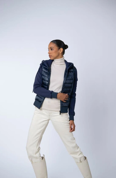 The Recycled Planet Company Luna Recycled Nylon Down Puffer Jacket In Midnight