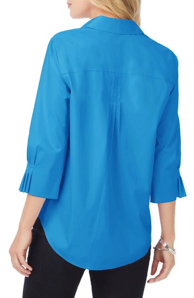 Shop Foxcroft Paulie Button-up Shirt In Blue Breeze